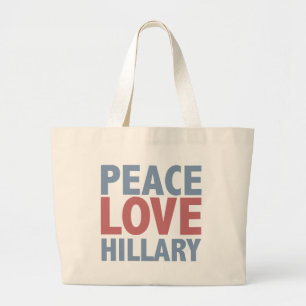 Peace Liebe Hillary Jumbo Stoffbeutel