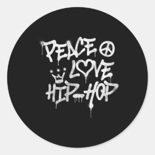 Peace Liebe Hip Hop Dancing 1 Runder Aufkleber