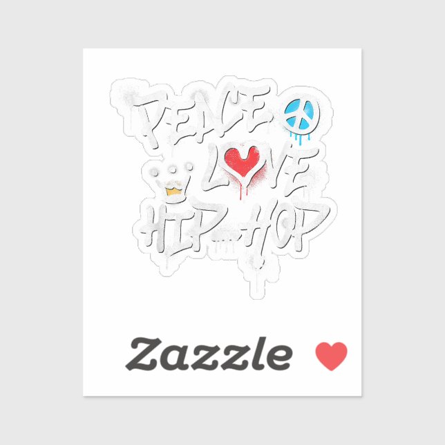 Peace Liebe Hip Hop Dancing Aufkleber (Blatt)