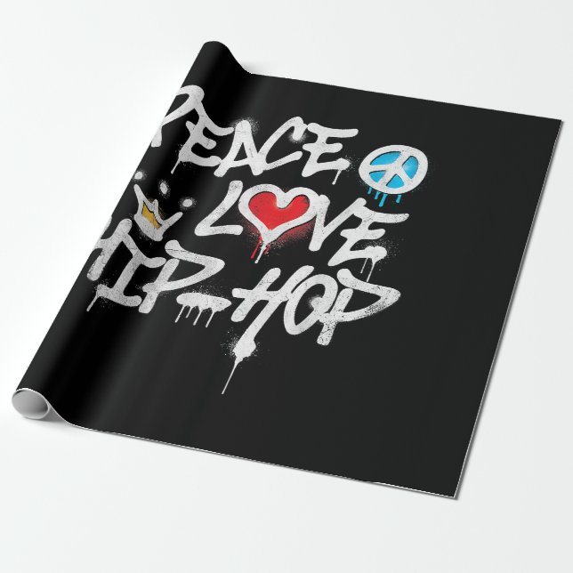Peace Liebe Hip Hop Dancing Geschenkpapier (Ungerollt)