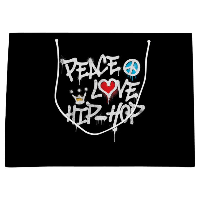 Peace Liebe Hip Hop Dancing Große Geschenktüte (Vorderseite)