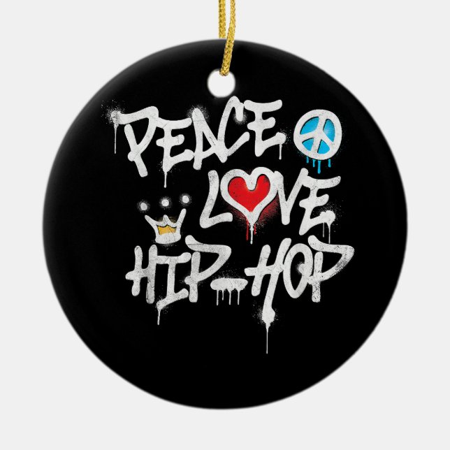 Peace Liebe Hip Hop Dancing Keramik Ornament (Vorne)