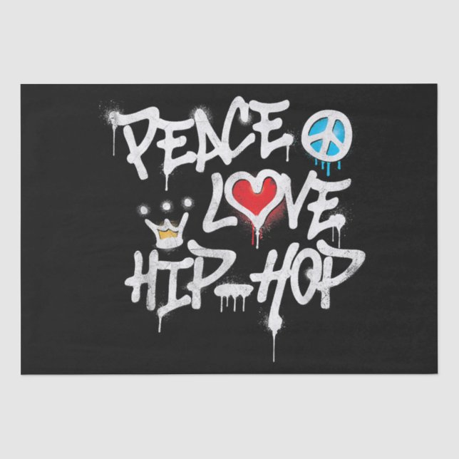 Peace Liebe Hip Hop Dancing Seidenpapier (Vorderseite)