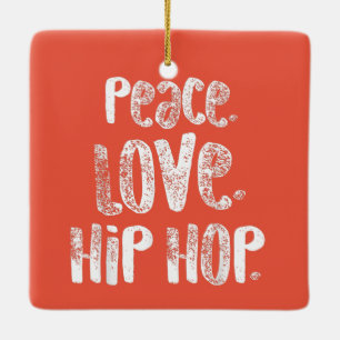 Peace Liebe Hip Hop Dancing Shirt White Keramikornament