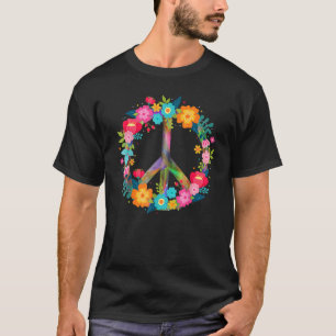 Peace Liebe Hippie Costume Gefärbte Krawatte 60er T-Shirt