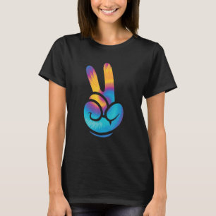 Peace Liebe Hippie Rastafari Cooles Handzeichen T-Shirt