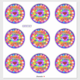 Peace Liebe Hippie Style Blume So Niedlich Aufkleber