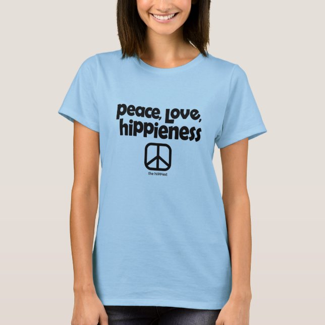 Peace Liebe Hippieess Gefärbte Krawatte T-Shirt Bl (Vorderseite)