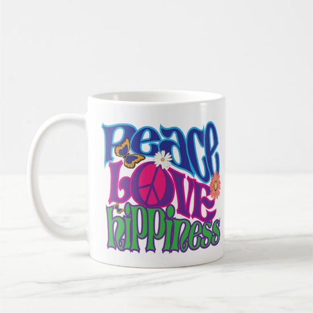Peace Liebe Hippieness 11oz Kaffeetasse (Links)
