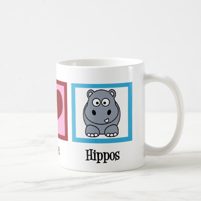 Peace Liebe Hippos Kaffeetasse (Rechts)