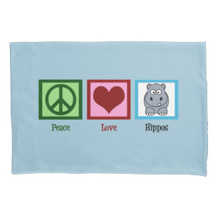 Peace Liebe Hippos Kissenbezug