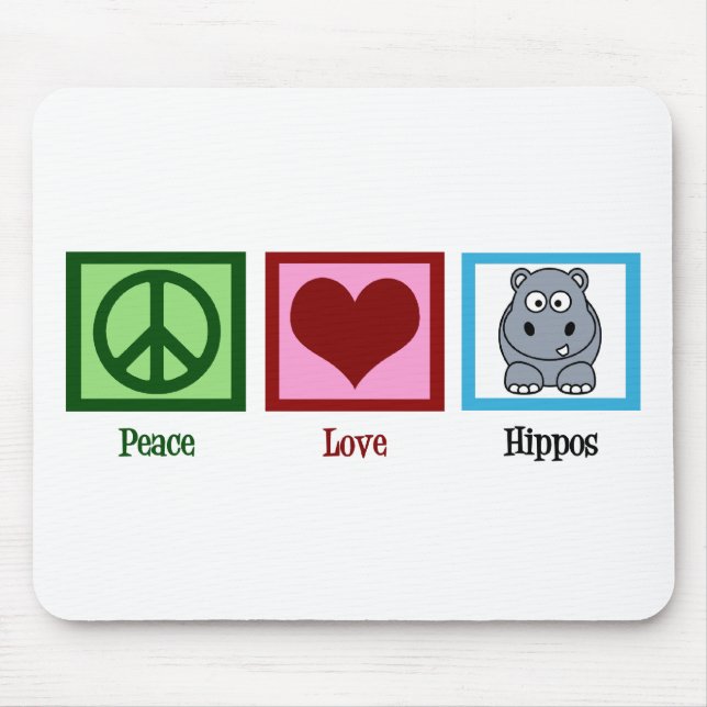 Peace Liebe Hippos Mousepad (Vorne)