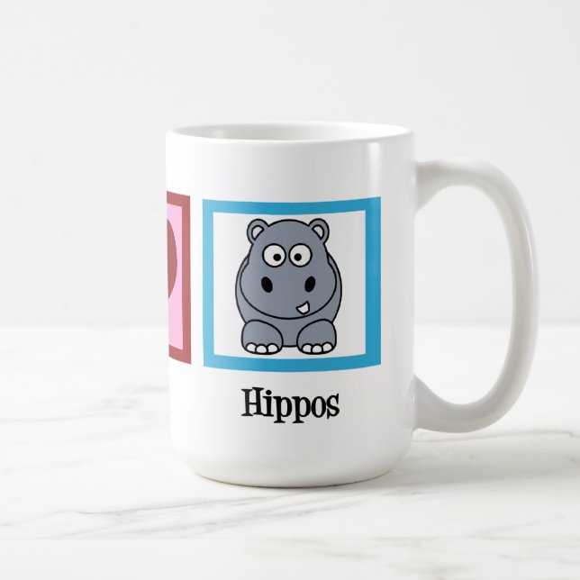 Peace Liebe Hippos Niedlich Hippo Kaffeetasse (Rechts)