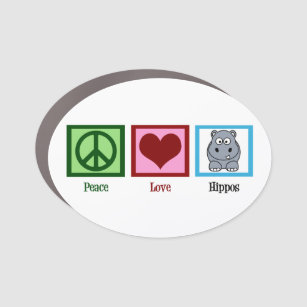 Peace Liebe Hippos Niedlich Hippo Mascot Auto Magnet