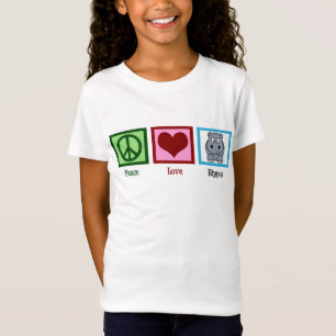 Peace Liebe Hippos Niedlich Hippo Mascot Kinder T-Shirt