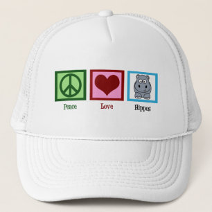 Peace Liebe Hippos Niedlich Hippo Truckerkappe
