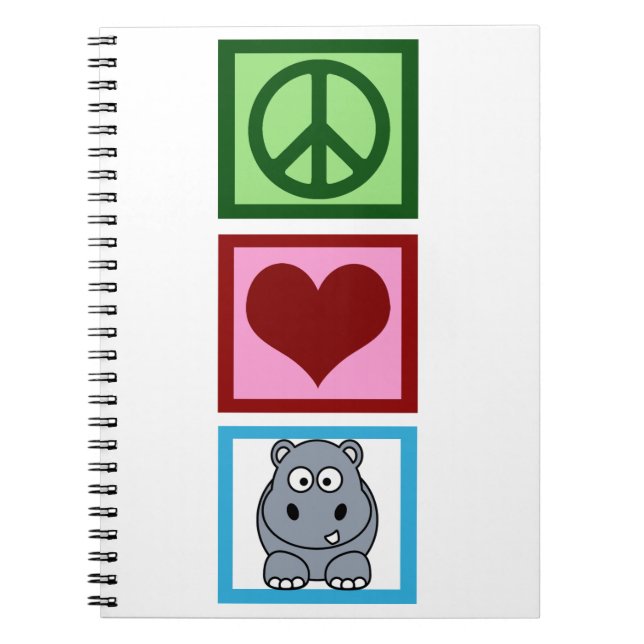 Peace Liebe Hippos Notizblock (Vorderseite)