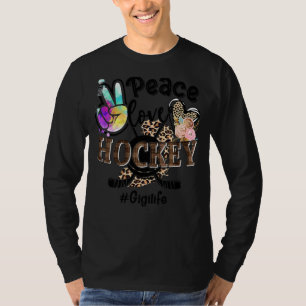 Peace Liebe Hockey Gigi Life Mama Oma Leopard T-Shirt