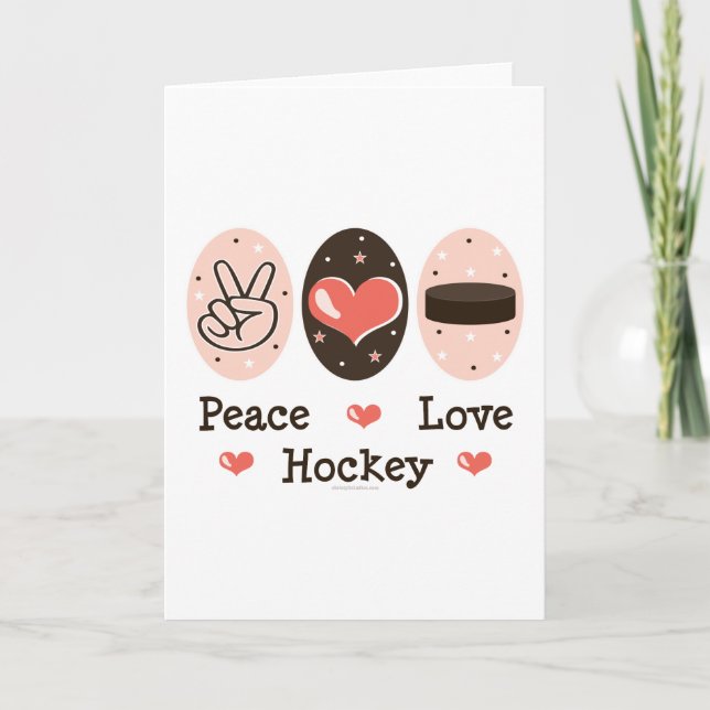 Peace Liebe Hockey Grußkarte Karte (Vorderseite)
