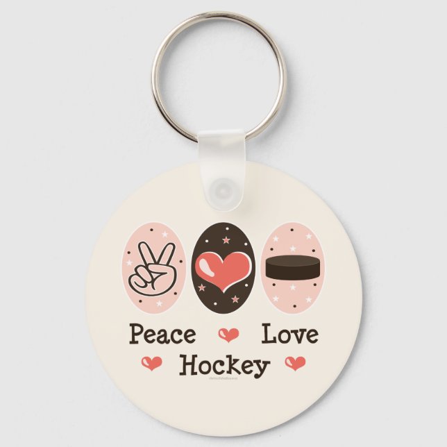 Peace Liebe Hockey Key Chain Schlüsselanhänger (Vorderseite)