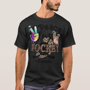 Peace Liebe Hockey Nana Life Mama Oma Leopard Pr T-Shirt