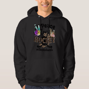 Peace Liebe Hockey Stepsister Life Mama Oma Leop Hoodie