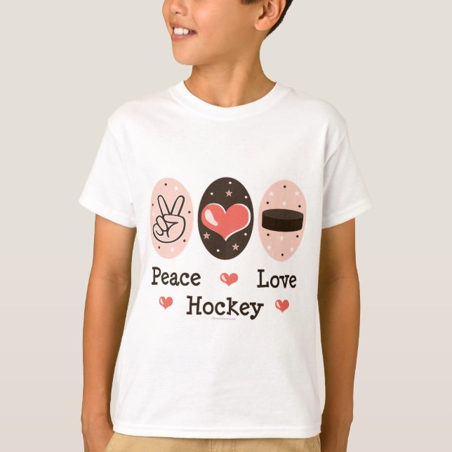 Peace Liebe Hockey Sweatshirt T-Shirt (Vorderseite)