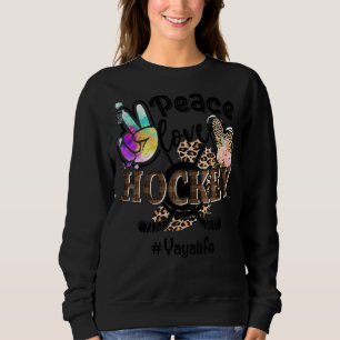 Peace Liebe Hockey Yaya Life Mama Oma Leopard Sweatshirt