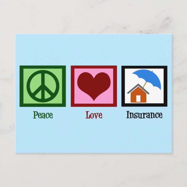 Peace Liebe Homeeigner Insurance Company Postkarte (Vorderseite)