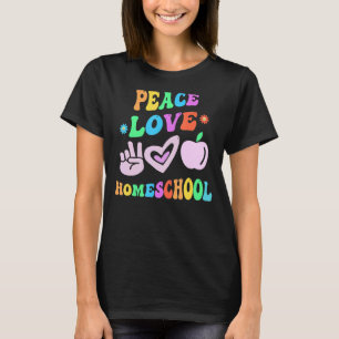 PEACE LIEBE HOMESCHOOL Retro Mama Zurück in die Zu T-Shirt