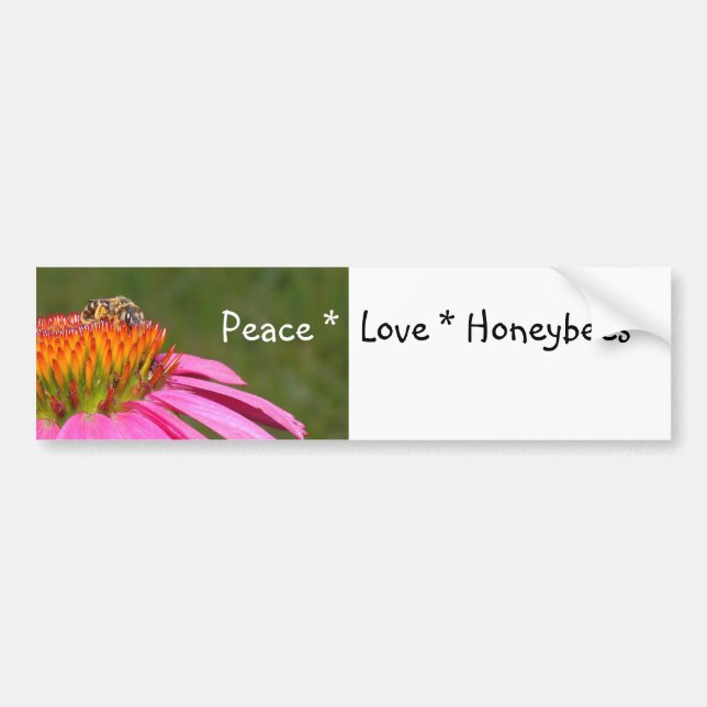 Peace Liebe Honeybees Autoaufkleber (Vorne)