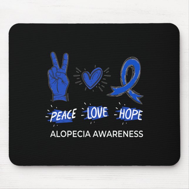 Peace Liebe Hope Alopecia Areata Ribbon S Mousepad (Vorne)