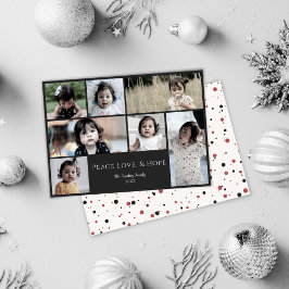 Peace Liebe Hope Black Foto Weihnachtskarte Feiertagskarte