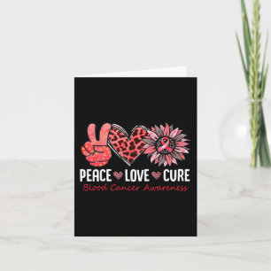 Peace Liebe Hope Blood Cancer Awareness Red Ribbon Karte