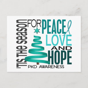 Peace Liebe Hope Christmas Holiday PKD Feiertagspostkarte