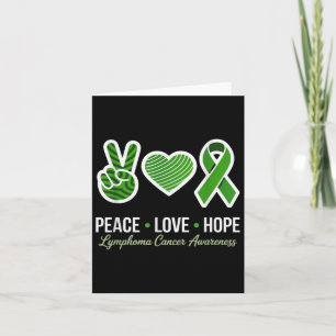 Peace Liebe Hope Green Ribbon Lymphoma Cancer Awar Karte