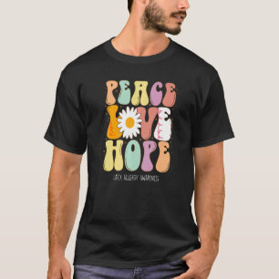 Peace Liebe Hope Latex Allergie Bewusstsein T-Shirt