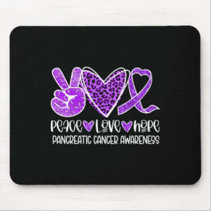 Peace Liebe Hope Leopard Lila Pankreaskrebs A Mousepad