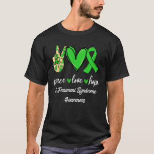 Peace Liebe Hope Li Fraumeni Syndrom Green Awarene T-Shirt