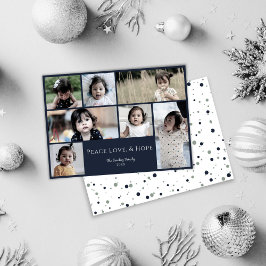 Peace Liebe Hope White Foto Holiday Card Feiertagskarte