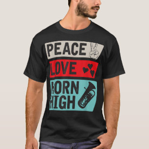 Peace Liebe Horn High Musical Instrument Französis T-Shirt