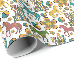 Peace Liebe Horses Wrapping Paper Geschenkpapier