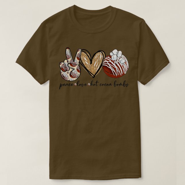Peace Liebe Hot Cocoa Bombs Frohe Weihnachtsfamili T-Shirt (Design vorne)