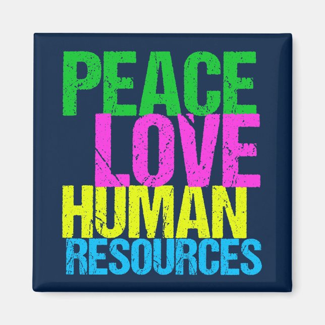 Peace Liebe Human Resources Niedlich Blue HR Depar Magnet (Vorne)