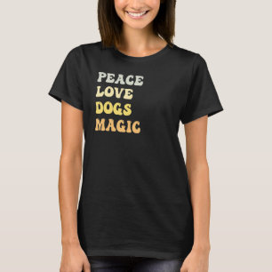 Peace Liebe Hund Magic Retro T-Shirt