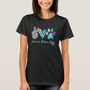 Peace Liebe Hunde Eigentümer Hunde Mama Hund Vater T-Shirt