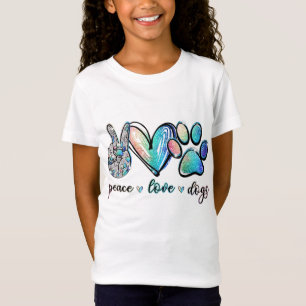 Peace Liebe Hunde Funny Paw Dog Lover Welpe T-Shirt