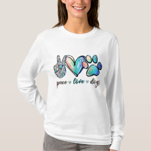 Peace Liebe Hunde Funny Paw Dog Lover Welpe T-Shirt