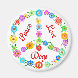 Peace Liebe Hunde Magnet