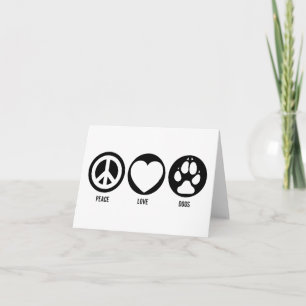 Peace Liebe Hunde Note Card Karte
